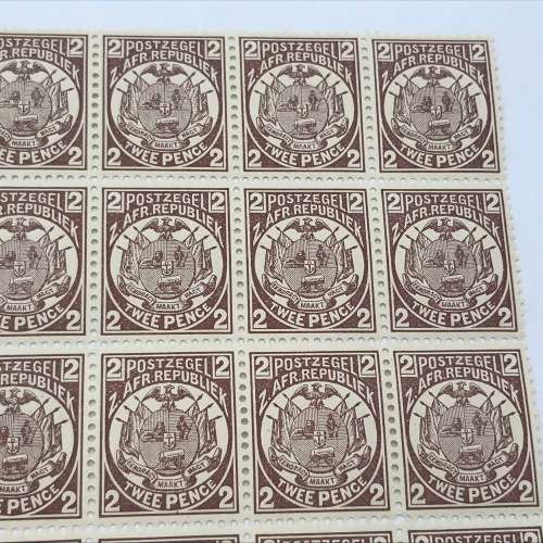 ZAR Transvaal SACC 180 block of 25 unmounted mint stamps