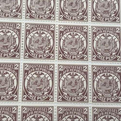 ZAR Transvaal SACC 180 block of 25 unmounted mint stamps
