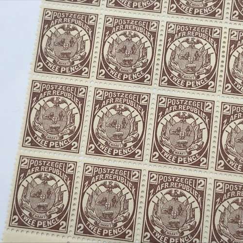 ZAR Transvaal SACC 180 block of 25 unmounted mint stamps