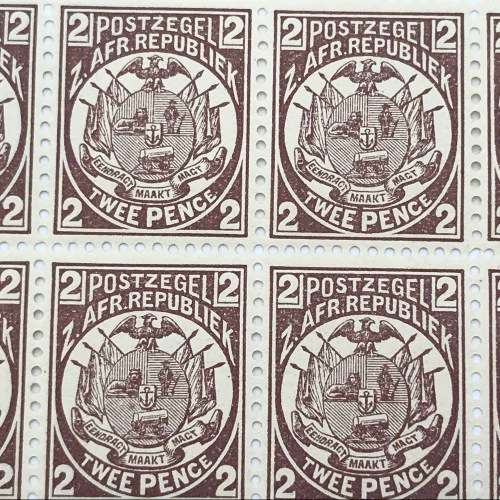 ZAR Transvaal SACC 180 block of 25 unmounted mint stamps