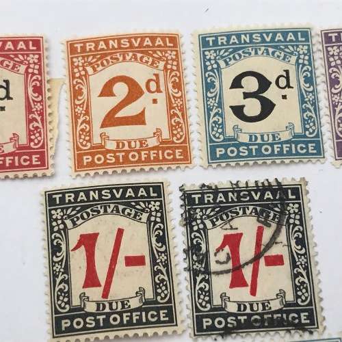 Transvaal Postage due stamps 1907 - SACC 1 to SACC 7 set unmounted and set used