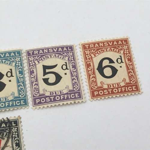 Transvaal Postage due stamps 1907 - SACC 1 to SACC 7 set unmounted and set used