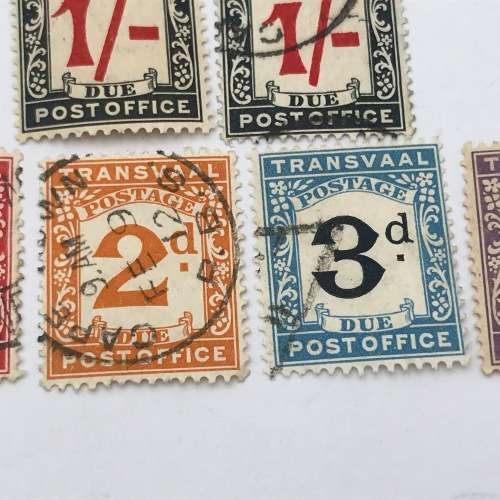 Transvaal Postage due stamps 1907 - SACC 1 to SACC 7 set unmounted and set used