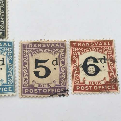 Transvaal Postage due stamps 1907 - SACC 1 to SACC 7 set unmounted and set used