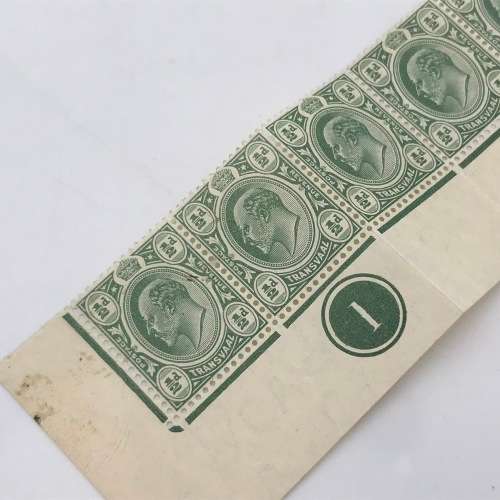 Transvaal SACC 279 - bottom strip of 12 stamps - unmounted mint