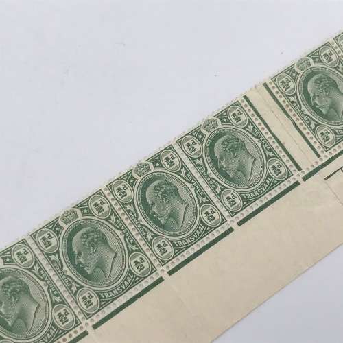 Transvaal SACC 279 - bottom strip of 12 stamps - unmounted mint
