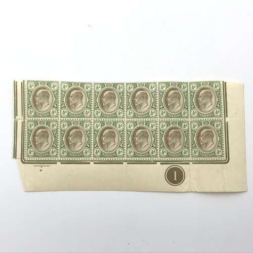 Transvaal 1904 SACC 266 multiple crown and CA watermark block of 12 stamps - unmounted mint