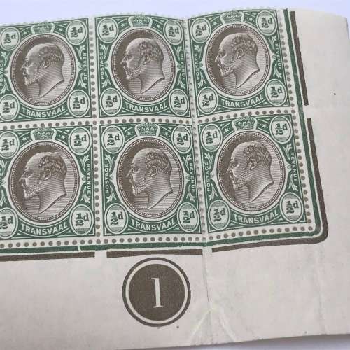 Transvaal 1904 SACC 266 multiple crown and CA watermark block of 12 stamps - unmounted mint