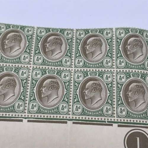 Transvaal 1904 SACC 266 multiple crown and CA watermark block of 12 stamps - unmounted mint