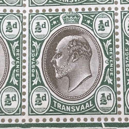 Transvaal 1904 SACC 266 multiple crown and CA watermark block of 12 stamps - unmounted mint