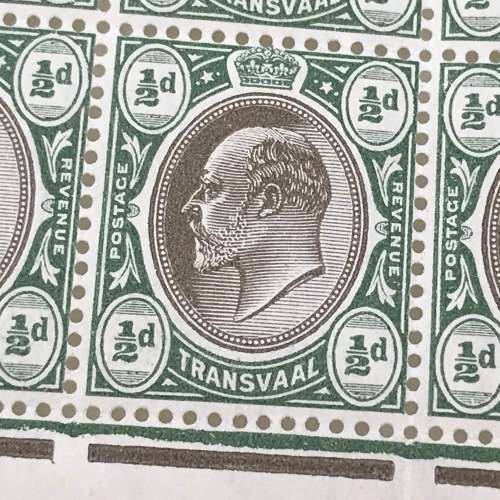 Transvaal 1904 SACC 266 multiple crown and CA watermark block of 12 stamps - unmounted mint