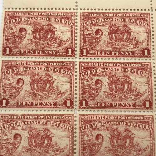 ZAR SACC 222 block of 10 10 stamps - 1 penny