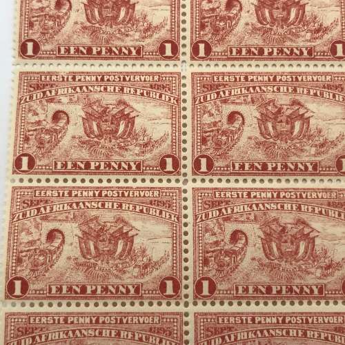 ZAR SACC 222 block of 10 10 stamps - 1 penny