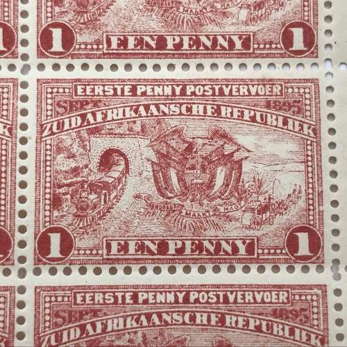 ZAR SACC 222 block of 10 10 stamps - 1 penny