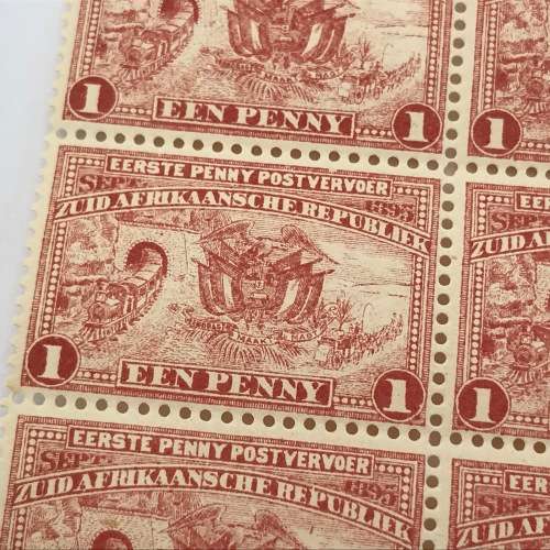 ZAR SACC 222 block of 10 10 stamps - 1 penny