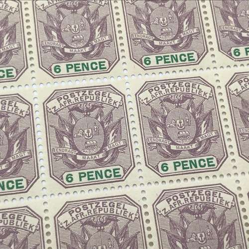 ZAR SACC 229 block of 15 x unmounted mint 6d stamps