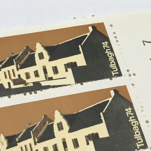 SACC 352 Restoration of Tulbagh - block of 4 mint 5c stamps with large perforation shift