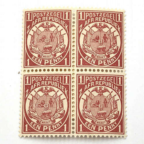ZAR - SACC 179 unmounted mint 1 Penny stamps  - block of 4