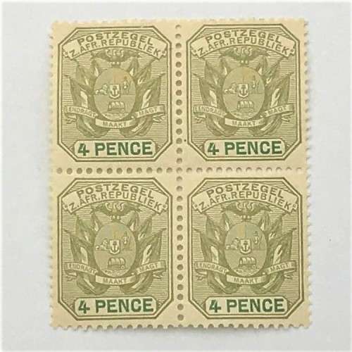 ZAR - SACC 228 block of 4 unmounted mint 4 Pence stamps