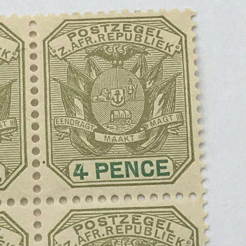 ZAR - SACC 228 block of 4 unmounted mint 4 Pence stamps