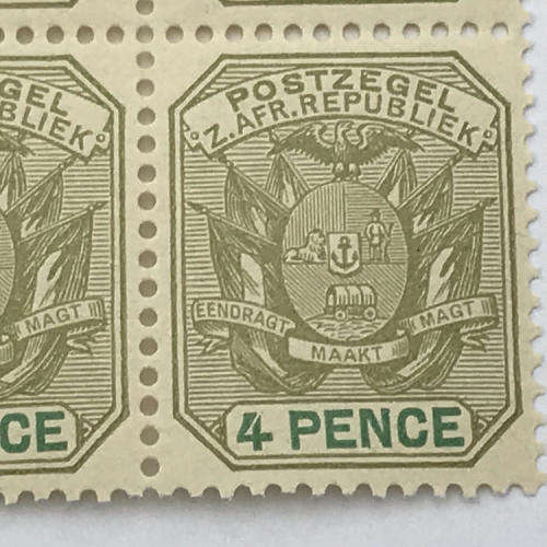 ZAR - SACC 228 block of 4 unmounted mint 4 Pence stamps