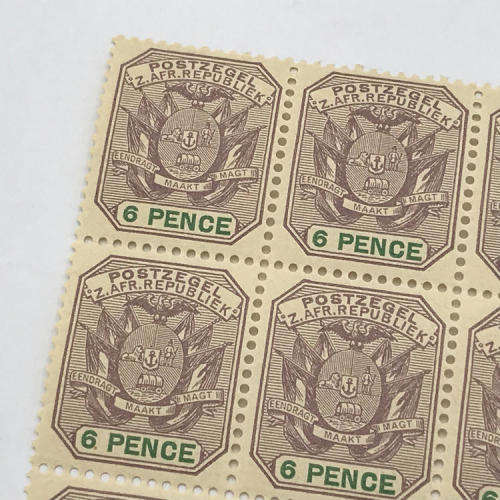 ZAR - SACC 229 Block of 15 unmounted mint 6 Pence stamps
