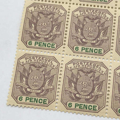 ZAR - SACC 229 Block of 15 unmounted mint 6 Pence stamps