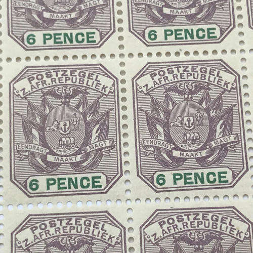 ZAR - SACC 229 Block of 15 unmounted mint 6 Pence stamps