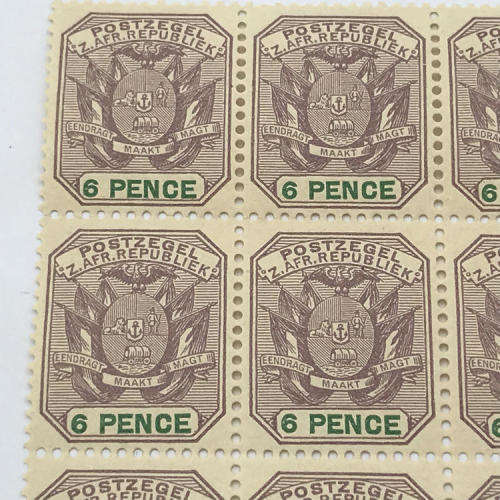 ZAR - SACC 229 Block of 12 unmounted mint 6 Pence stamps