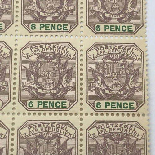 ZAR - SACC 229 Block of 12 unmounted mint 6 Pence stamps