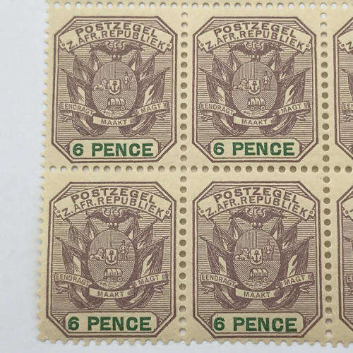ZAR - SACC 229 Block of 12 unmounted mint 6 Pence stamps