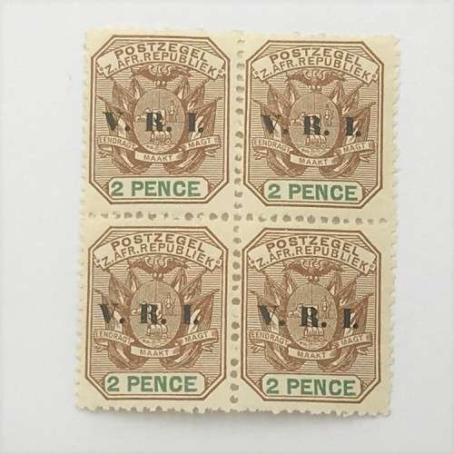 1900 Transvaal SACC 234 block of 4 unmounted mint 2d brown and green stamps