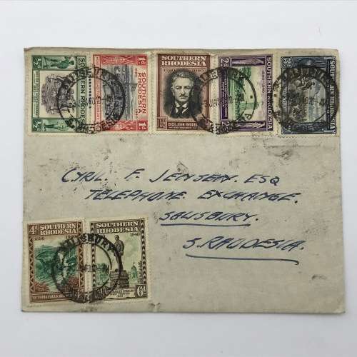 BSA Company Golden Jubilee Southern Rhodesia first day cover with SACC 55-62 (SACC 62 stamp on back)