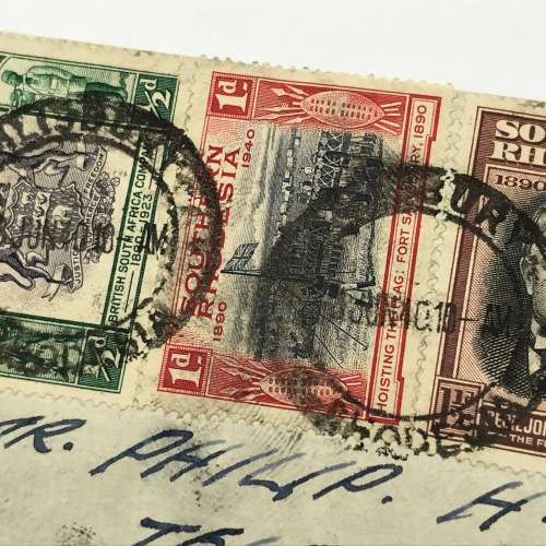 BSA Company Golden Jubilee Southern Rhodesia first day cover with SACC 55-62 (SACC 62 stamp on back)