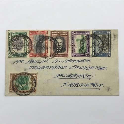BSA Company Golden Jubilee Southern Rhodesia first day cover with SACC 55-62 (SACC 62 stamp on back)