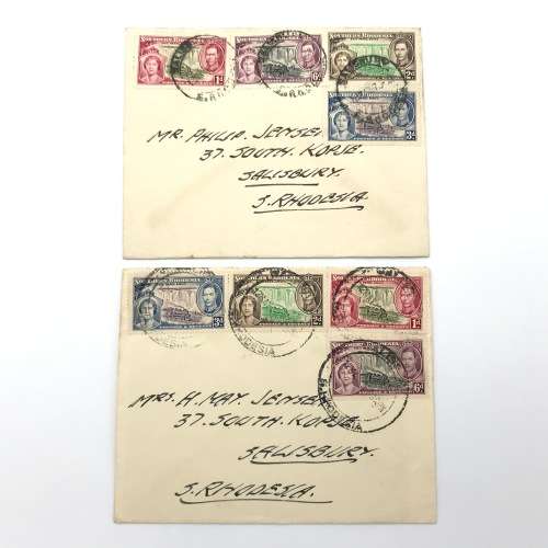 Pair of Southern Rhodesia SACC 38-41 First Day Covers - Coronation of George 6