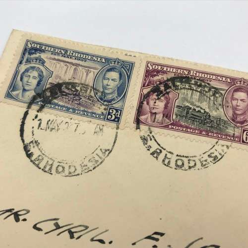 Southern Rhodesia Coronation of George 6, 12 May 137 FDC on Union Castle Line envelope
