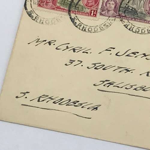 Southern Rhodesia Coronation of George 6 SACC 38-41 first day cover Union Castle Line envelope