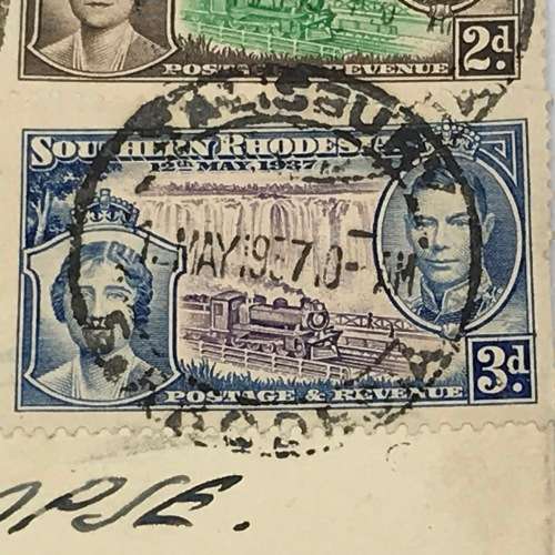 Southern Rhodesia Coronation of George 6 SACC 38-41 first day cover Union Castle Line envelope