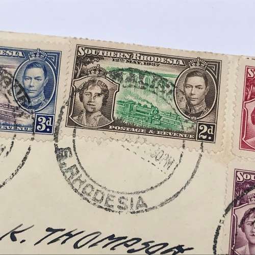 Southern Rhodesia Coronation of George 6 SACC 38-41 first day cover Union Castle Line envelope