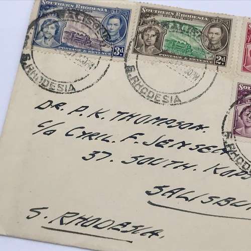 Southern Rhodesia Coronation of George 6 SACC 38-41 first day cover Union Castle Line envelope