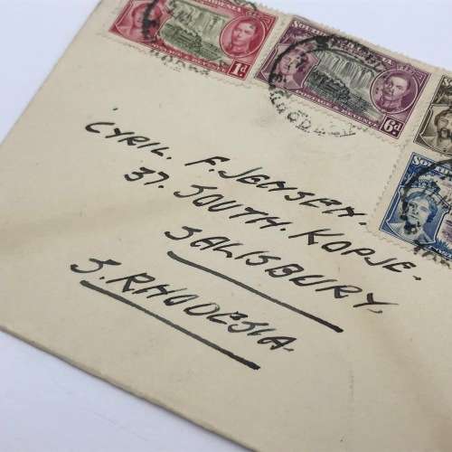 Southern Rhodesia Coronation of George 6 SACC 38-41 first day cover Union Castle Line - RARE