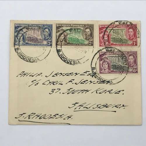 Southern Rhodesia Coronation of George 6 SACC 38-41 first day cover Union Castle Line envelope