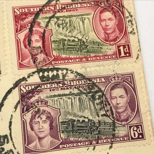 Southern Rhodesia Coronation of George 6 SACC 38-41 first day cover Union Castle Line envelope
