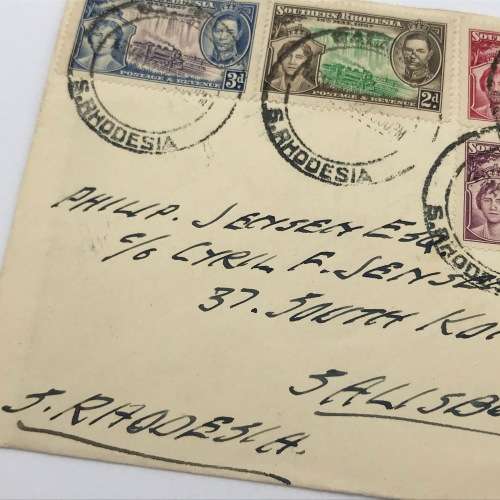 Southern Rhodesia Coronation of George 6 SACC 38-41 first day cover Union Castle Line envelope