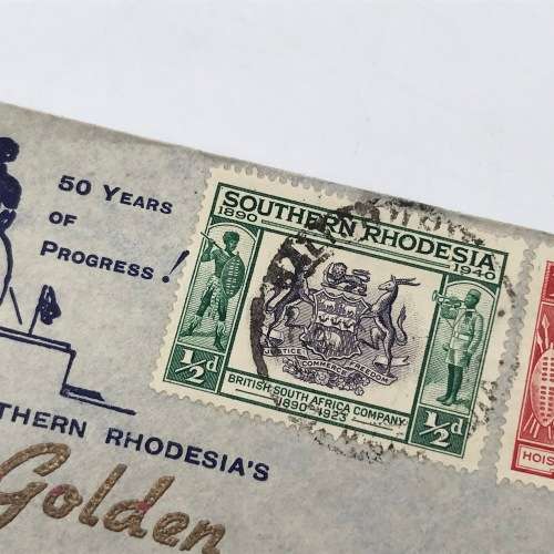BSA Company Golden Jubilee Southern Rhodesia 3-6-1940 full set on FDC