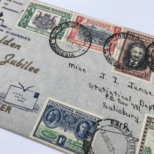 BSA Company Golden Jubilee Southern Rhodesia 3-6-1940 lot of 3 covers - 2 full sets and one single