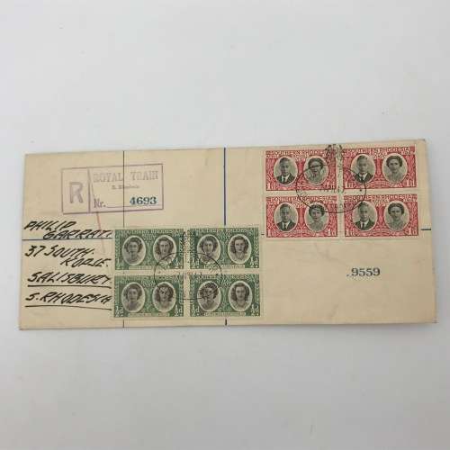 Southern Rhodesia Royal visit 1947 FDC - Salisbury cancel and Royal Train cancel