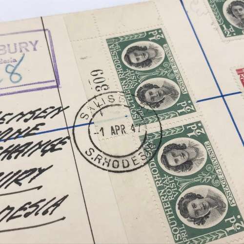 Southern Rhodesia Royal visit 1947 FDC - Salisbury cancel and Royal Train cancel