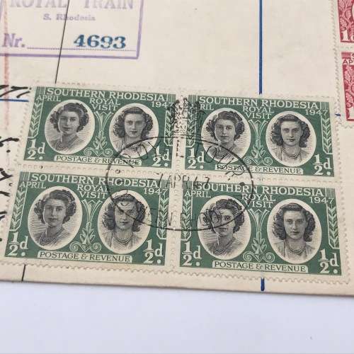Southern Rhodesia Royal visit 1947 FDC - Salisbury cancel and Royal Train cancel